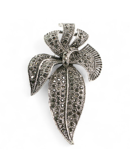 Klasyczna Broszka Brosza Liście srebrny Liść Lolita Accessories