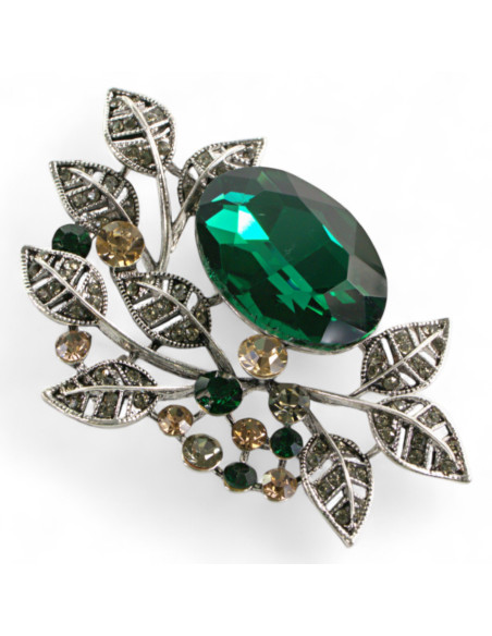 Klasyczna Broszka Brosza ZIELONY KAMIEŃ Lolita Accessories