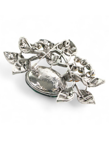 Klasyczna Broszka Brosza ZIELONY KAMIEŃ Lolita...