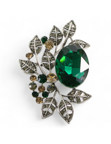 Klasyczna Broszka Brosza ZIELONY KAMIEŃ Lolita Accessories