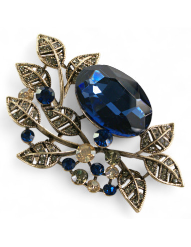 Klasyczna Broszka Brosza GRANATOWY KAMIEŃ Lolita Accessories