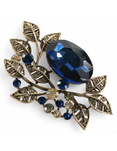 Klasyczna Broszka Brosza GRANATOWY KAMIEŃ Lolita Accessories