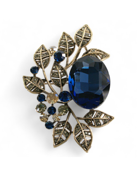 Klasyczna Broszka Brosza GRANATOWY KAMIEŃ Lolita Accessories