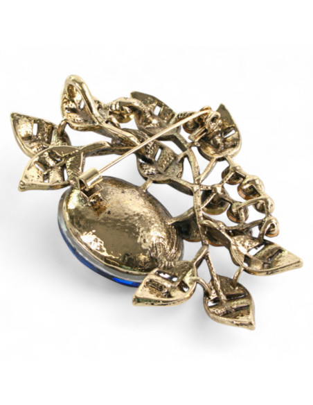 Klasyczna Broszka Brosza GRANATOWY KAMIEŃ Lolita Accessories