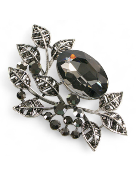 Klasyczna Broszka Brosza GRAFITOWY KAMIEŃ Lolita Accessories