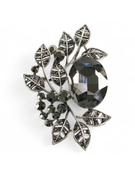 Klasyczna Broszka Brosza GRAFITOWY KAMIEŃ Lolita Accessories