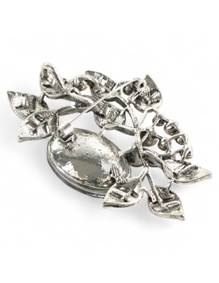 Klasyczna Broszka Brosza GRAFITOWY KAMIEŃ Lolita Accessories