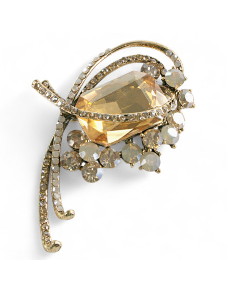 Klasyczna Broszka Brosza ZŁOTY KAMIEŃ Lolita Accessories