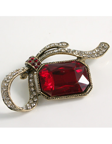 BROSZKA BROSZA KOKARDA Z BORDOWYM "BRYLANTEM"...