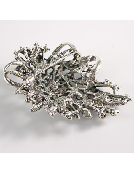 BROSZKA BROSZA DUŻY MAXI KWIAT CRYSTAL AB LOLITA AKCESORIA