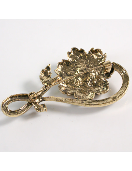 BROSZKA BROSZA ZŁOTY KWIATEK Z ZAWIJASEM LOLITA AKCESORIA