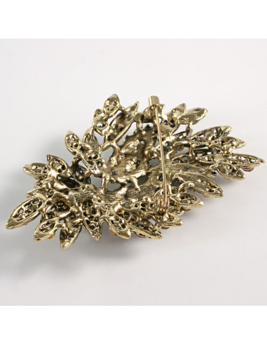 BROSZKA BROSZA DUŻA MAXI WIĄZANKA DUŻO CYRKONI...