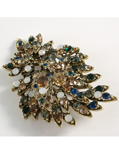 BROSZKA BROSZA DUŻA MAXI WIĄZANKA DUŻO CYRKONI...