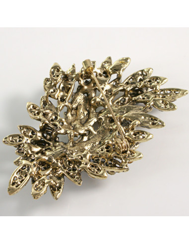 BROSZKA BROSZA DUŻA MAXI WIĄZANKA DUŻO CYRKONI...