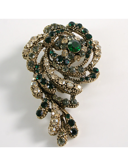 BROSZKA BROSZA DUŻA MAXI  ZIELONA WIKTORIAŃSKA RÓŻA LOLITA AKCESORIA