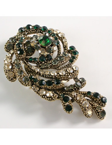 BROSZKA BROSZA DUŻA MAXI  ZIELONA WIKTORIAŃSKA...