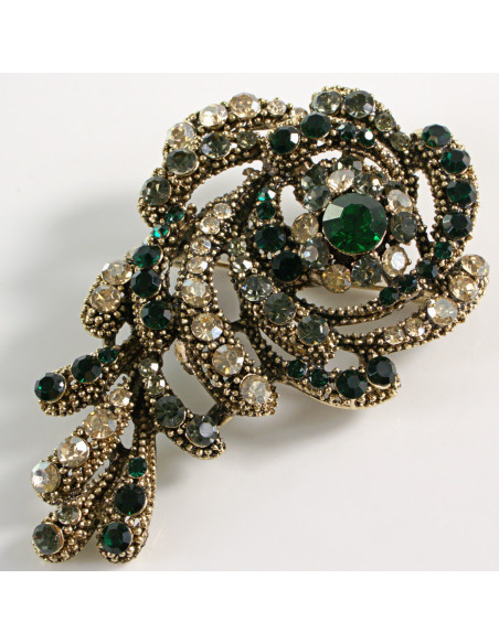BROSZKA BROSZA DUŻA MAXI  ZIELONA WIKTORIAŃSKA RÓŻA LOLITA AKCESORIA