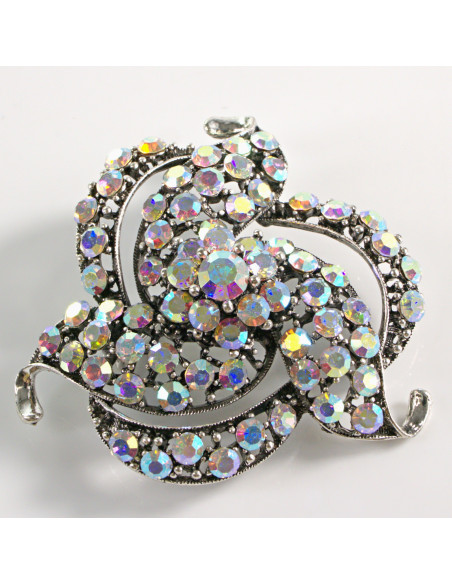 BROSZKA BROSZA DUŻY MAXI  WIKTORIAŃSKI PRECEL CRYSTAL AB LOLITA AKCESORIA