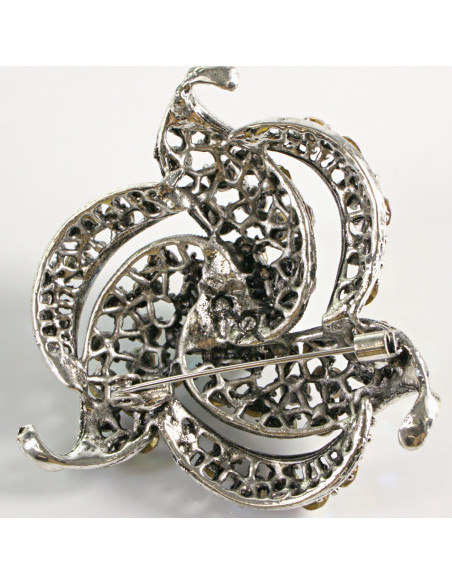 BROSZKA BROSZA DUŻY MAXI  WIKTORIAŃSKI PRECEL GRAFITOWY LOLITA AKCESORIA