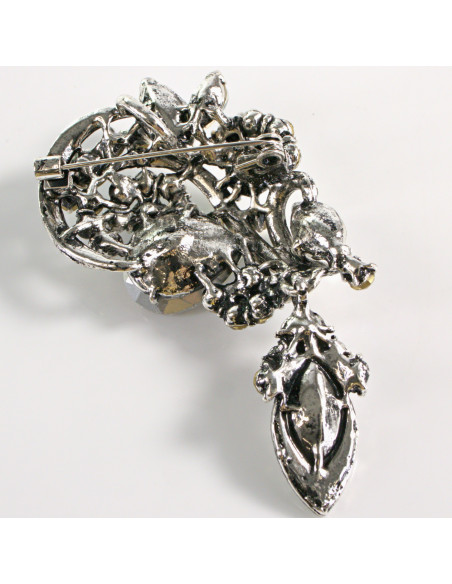 BROSZKA BROSZA WIKTORIAŃSKI RÓG OBFITOŚCI CRYSTAL AB  LOLITA AKCESORIA