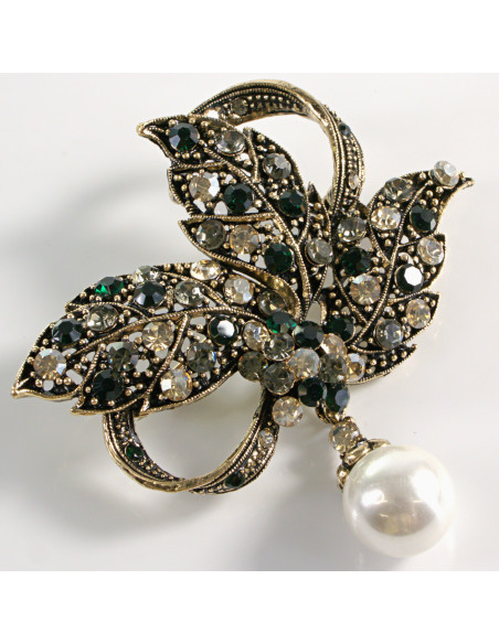 BROSZKA BROSZA WIKTORIAŃSKE LIŚCIE LIŚĆ Z ZAWIESZKĄ LOLITA AKCESORIA