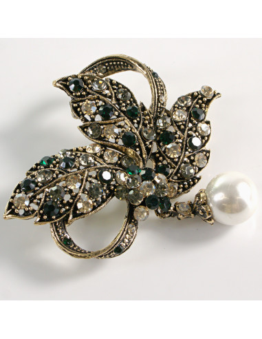 BROSZKA BROSZA WIKTORIAŃSKE LIŚCIE LIŚĆ Z...