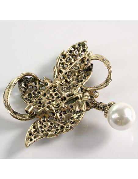 BROSZKA BROSZA WIKTORIAŃSKE LIŚCIE LIŚĆ Z ZAWIESZKĄ LOLITA AKCESORIA