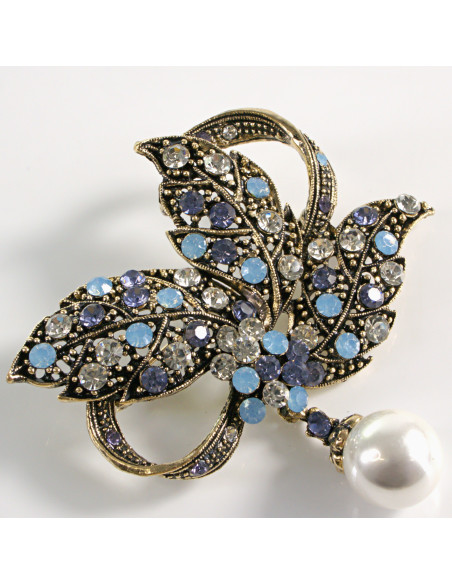 BROSZKA BROSZA WIKTORIAŃSKE LIŚCIE LIŚĆ Z ZAWIESZKĄ LOLITA AKCESORIA