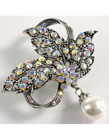 BROSZKA BROSZA WIKTORIAŃSKE LIŚCIE LIŚĆ Z...