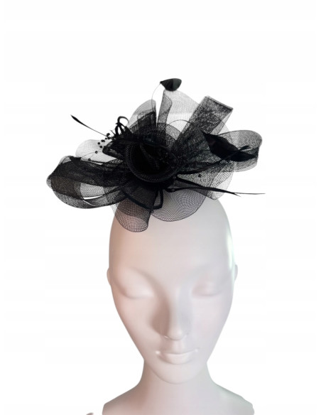 STROIK na GŁOWĘ Z OZDOBĄ TOCZEK FASCYNATOR Z PIÓRAMI Lolita AKCESORIA