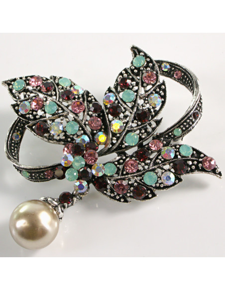 BROSZKA BROSZA WIKTORIAŃSKE LIŚCIE LIŚĆ Z ZAWIESZKĄ LOLITA AKCESORIA