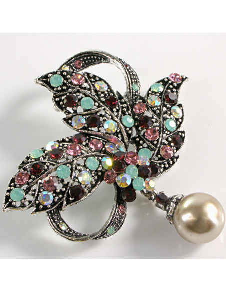 BROSZKA BROSZA WIKTORIAŃSKE LIŚCIE LIŚĆ Z ZAWIESZKĄ LOLITA AKCESORIA