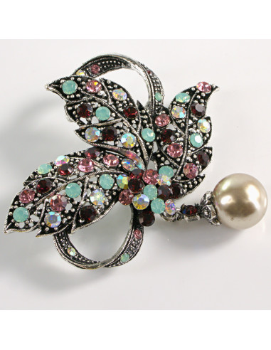 BROSZKA BROSZA WIKTORIAŃSKE LIŚCIE LIŚĆ Z...