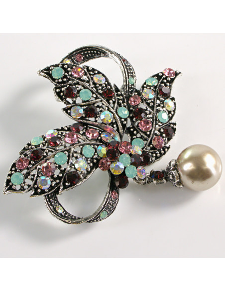 BROSZKA BROSZA WIKTORIAŃSKE LIŚCIE LIŚĆ Z ZAWIESZKĄ LOLITA AKCESORIA