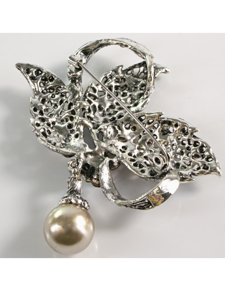 BROSZKA BROSZA WIKTORIAŃSKE LIŚCIE LIŚĆ Z ZAWIESZKĄ LOLITA AKCESORIA