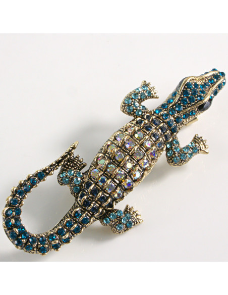 BROSZKA BROSZA KROKODYL Z CYRKONIAMI LOLITA AKCESORIA