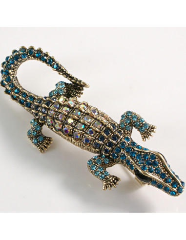 BROSZKA BROSZA KROKODYL Z CYRKONIAMI LOLITA...