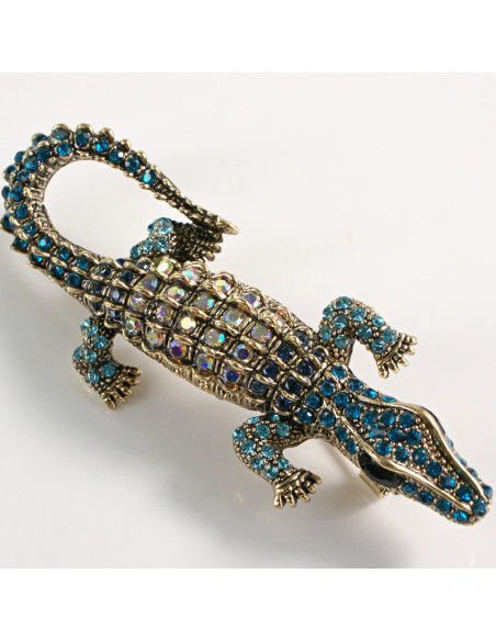 BROSZKA BROSZA KROKODYL Z CYRKONIAMI LOLITA AKCESORIA