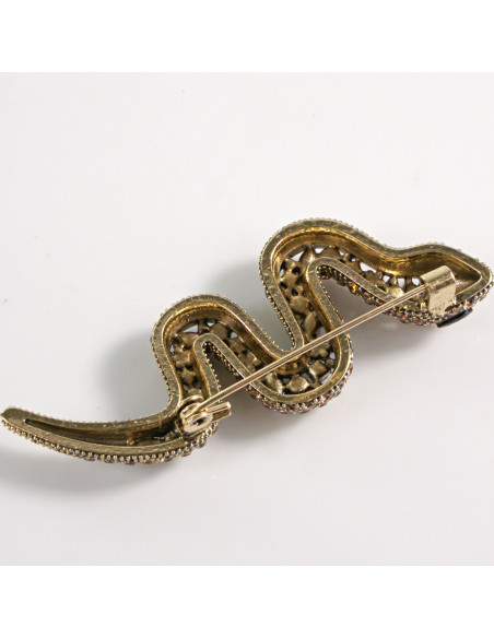 BROSZKA BROSZA CZERWONY WĄŻ Z CYRKONIAMI LOLITA AKCESORIA