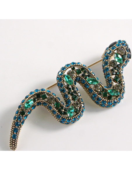 BROSZKA BROSZA WĄŻ Z CYRKONIAMI LOLITA AKCESORIA