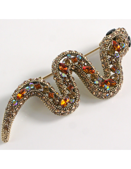 BROSZKA BROSZA WĄŻ Z CYRKONIAMI LOLITA AKCESORIA