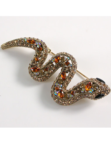 BROSZKA BROSZA WĄŻ Z CYRKONIAMI LOLITA AKCESORIA