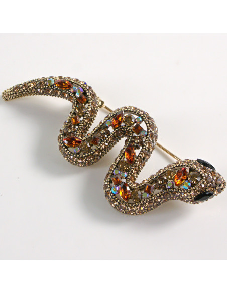 BROSZKA BROSZA WĄŻ Z CYRKONIAMI LOLITA AKCESORIA