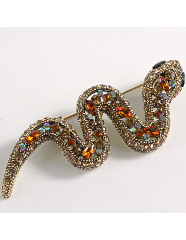 BROSZKA BROSZA WĄŻ Z CYRKONIAMI LOLITA AKCESORIA