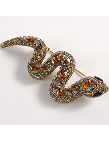 BROSZKA BROSZA WĄŻ Z CYRKONIAMI LOLITA AKCESORIA