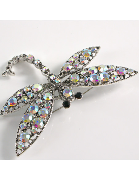 BROSZKA BROSZA  KLASYCZNA WAŻKA CRYSTAL AB LOLITA AKCESORIA