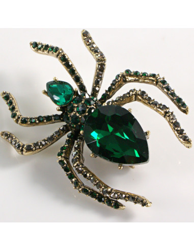 BROSZKA BROSZA  KLASYCZNY ZIELONY PAJĄK...