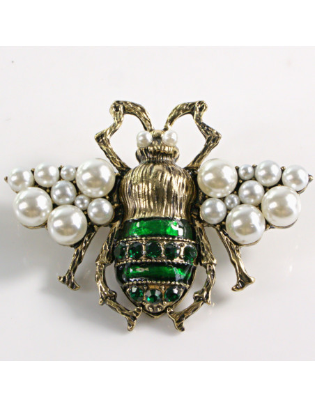 BROSZKA BROSZA MUCHA Z PERŁOWYMI SKRZYDŁAMI OWAD  LOLITA AKCESORIA
