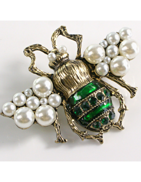 BROSZKA BROSZA MUCHA Z PERŁOWYMI SKRZYDŁAMI OWAD  LOLITA AKCESORIA