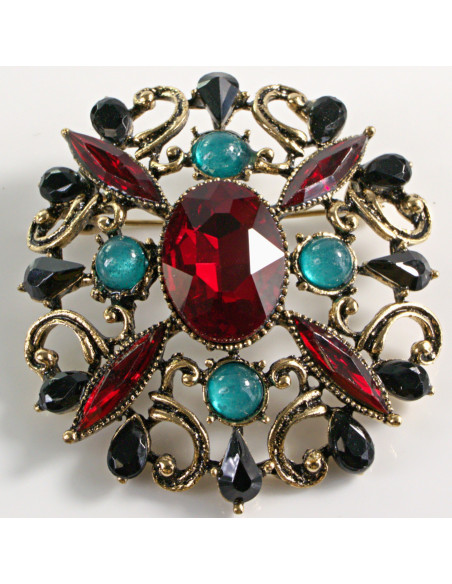 BROSZKA BROSZA WIKTORIAŃSKI MEDALION VINTAGE LOLITA AKCESORIA